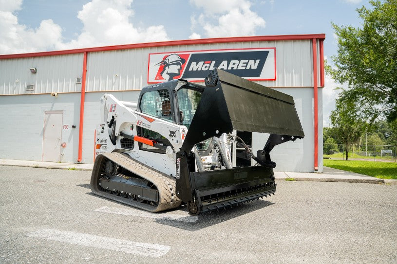 McLaren Skid Steer Power Rake With 4-in-1 Bucket