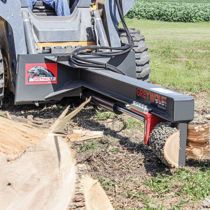 GreyWolf Skid Steer 24 Ton Log Splitter Attachment - Grizzly Attachments