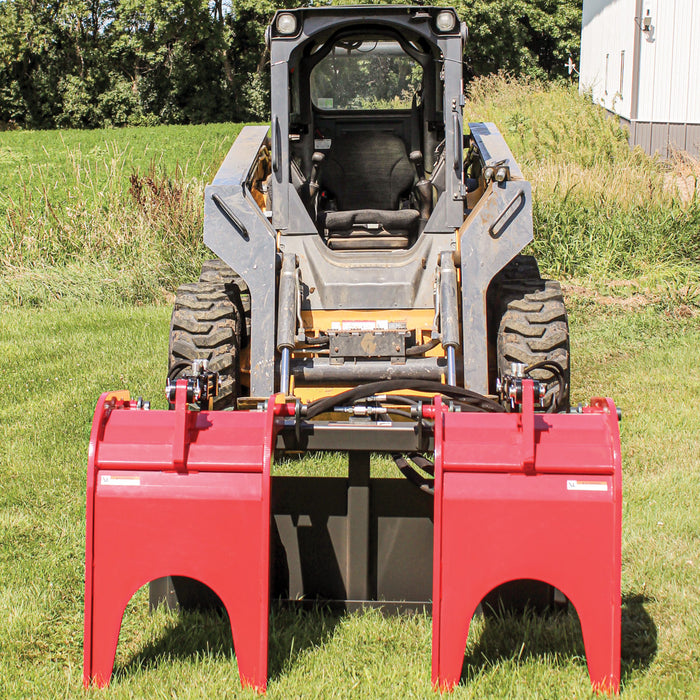 GreyWolf Skid Steer Quick Attach Double Grapple Attachment - Grizzly Attachments