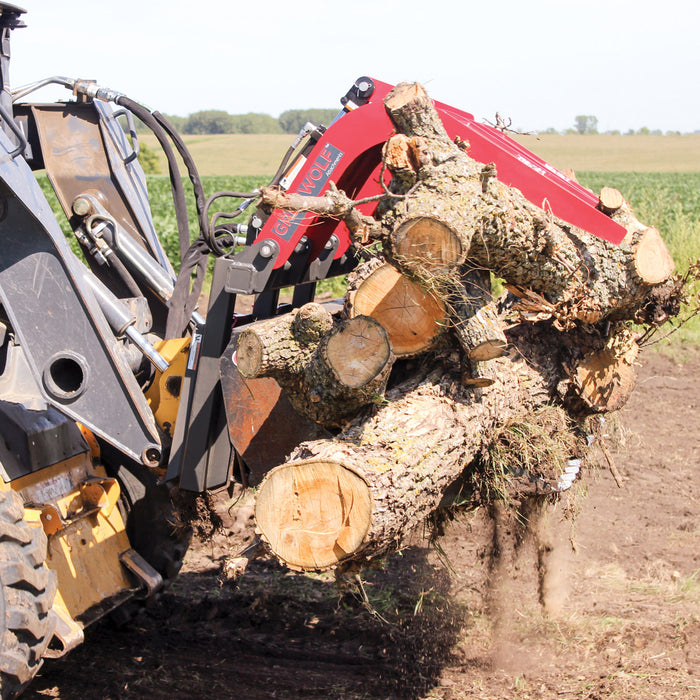 GreyWolf Skid Steer Quick Attach Double Grapple Attachment - Grizzly Attachments