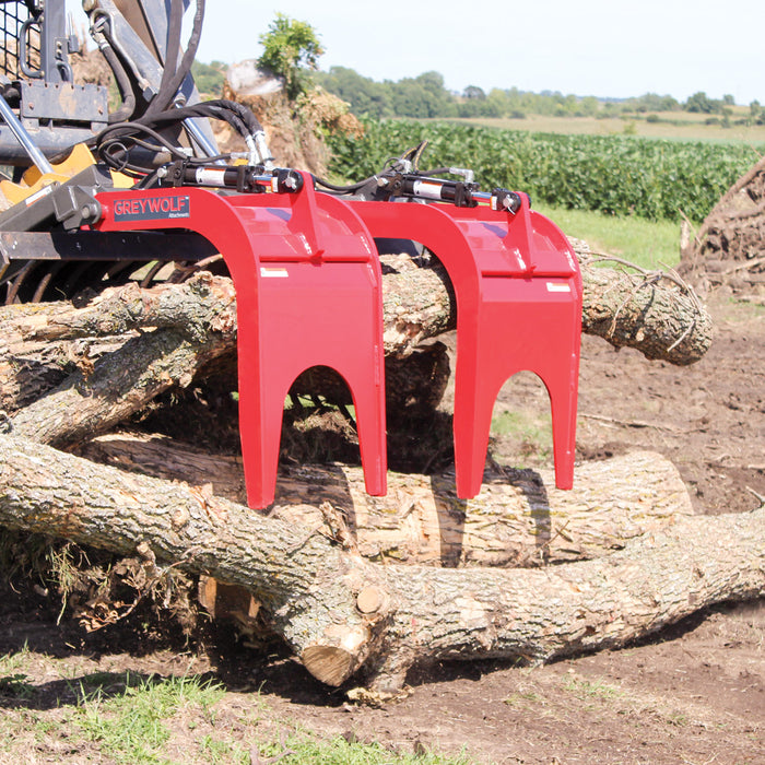 GreyWolf Skid Steer Quick Attach Double Grapple Attachment - Grizzly Attachments