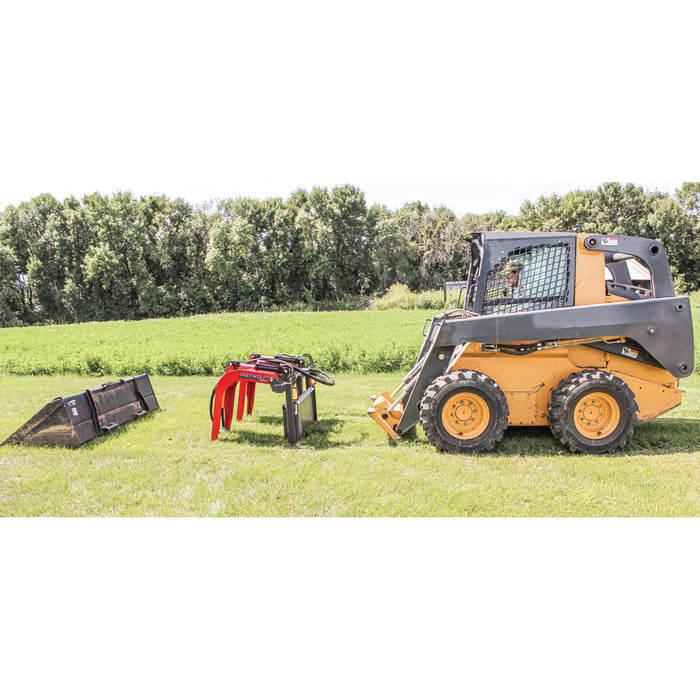 GreyWolf Skid Steer Quick Attach Double Grapple Attachment - Grizzly Attachments