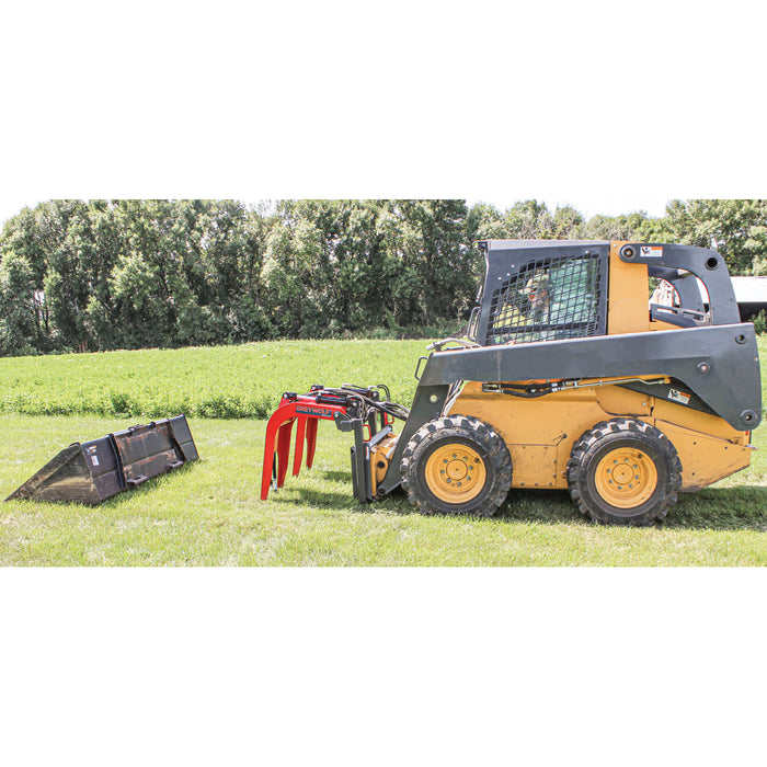 GreyWolf Skid Steer Quick Attach Double Grapple Attachment - Grizzly Attachments