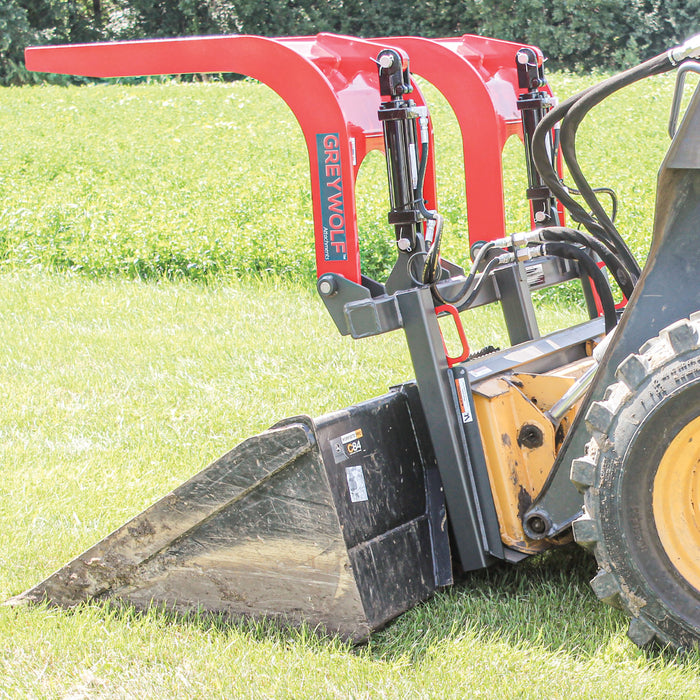 GreyWolf Skid Steer Quick Attach Double Grapple Attachment - Grizzly Attachments