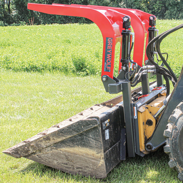 GreyWolf Skid Steer Quick Attach Double Grapple Attachment - Grizzly Attachments